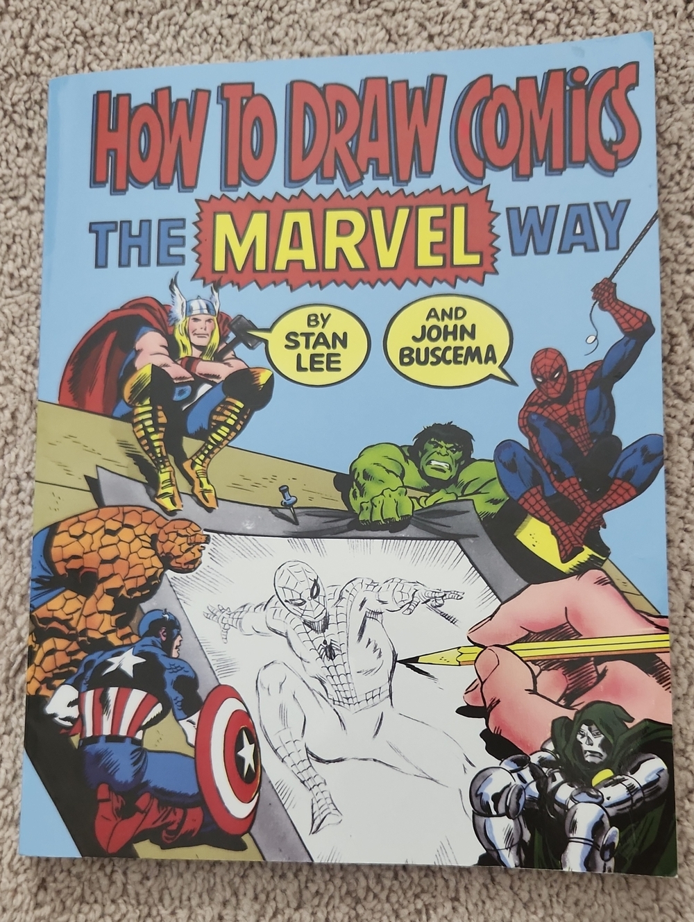 How to Draw Comics the Marvel Way — Marvel Paperback, Light Blue Cover
